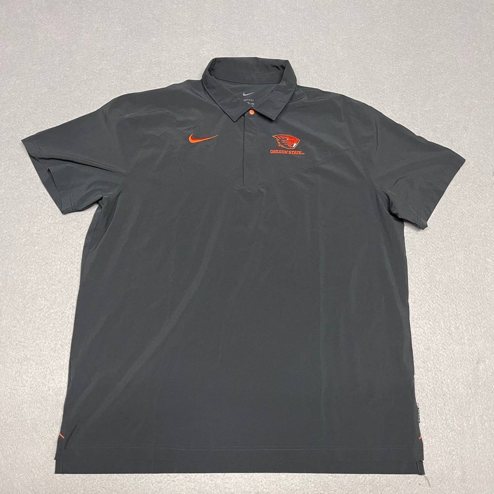 Oregon State Beavers Polo Shirt Men XXL 2XL Gray Nike On-Field Coaching Sideline